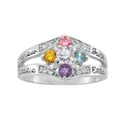 Keepsake Personalized Family Jewelry Daydream Mother's Birthstone Ring available in Gold over Silver, 10kt and 14kt Yellow and White Gold