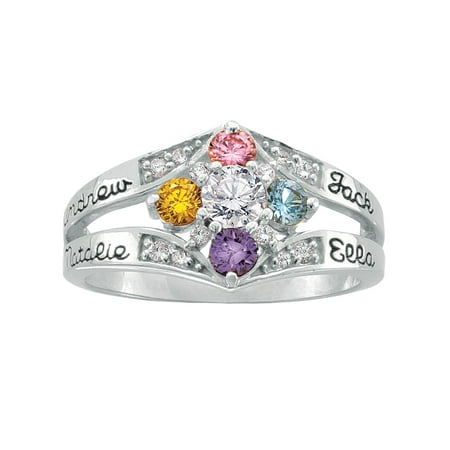 Keepsake Personalized Family Jewelry Daydream Mother's Birthstone Ring available in Gold over Silver, 10kt and 14kt Yellow and White Gold
