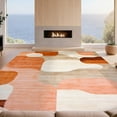 thumbnail image 2 of Design&I 8'x10' Ultra Soft Area Rug, Burnt Orange Terracotta Retro Abstract Mid Century Boho Midcentury Modern Curved Earth Tone Fluffy Washable Non Shedding for Bedroom Living Room Under Sectional, 2 of 7