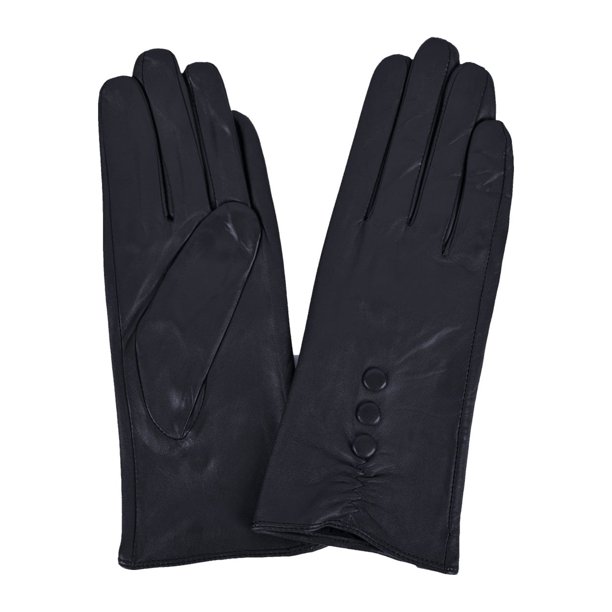 Eastern Counties Leather - Guantes con 3 botones decorativos para mujer (Azul marino)