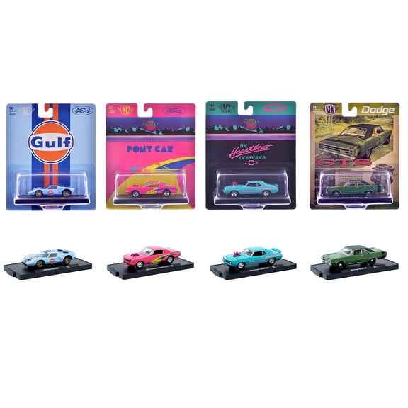"Auto-Drivers" Set of 4 pieces in Blister Packs Release S07 Limited Edition to 7500 pcs 1/64 Diecast Model Cars by M2 Machines