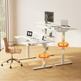 thumbnail image 6 of Casacomoda 55 Inch U-Shaped Electric Standing Desk with Power Outlets & LED Lights, Height Adjustable Desk with Keyboard Tray, Sit Stand Table with Monitor Stand for Home, Office, White, 6 of 9