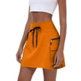 thumbnail image 3 of Levmjia Women Belted Cargo Mini Skirt Polyester High Waist Pocket Solid Color Casual Zipper Skort For Outdoor Daily Summer Wear, 3 of 7