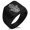 Black, variant on Stainless Steel Evil Eye Hamsa Hand of Fatima Geometric Pattern Biker Style Polished Ring