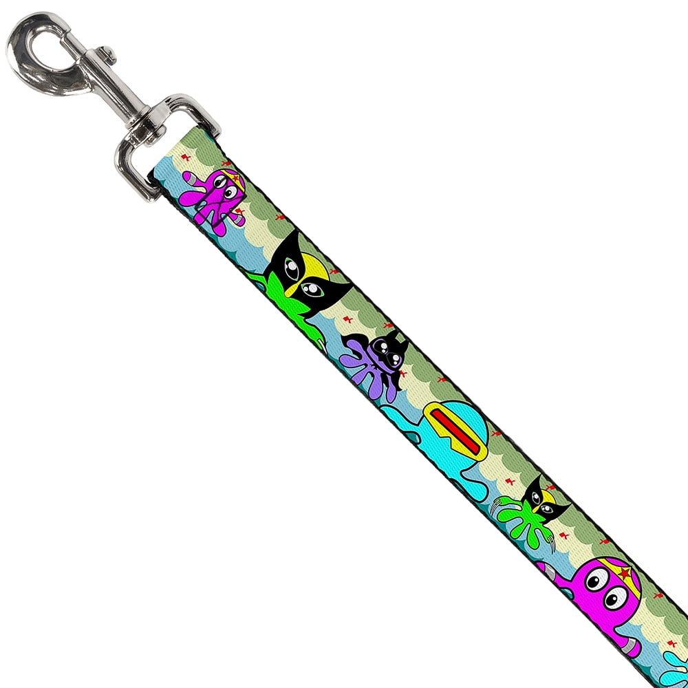 Buckle-Down Pet Leash, Dog Leash, Octopus Superhero Cartoon, 6 Feet Long 1.0 Inch Wide