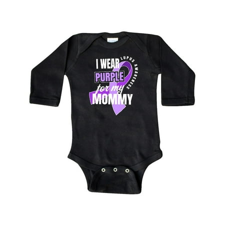 

Inktastic I Wear Purple For My Mommy Lupus Awareness Gift Baby Boy or Baby Girl Long Sleeve Bodysuit
