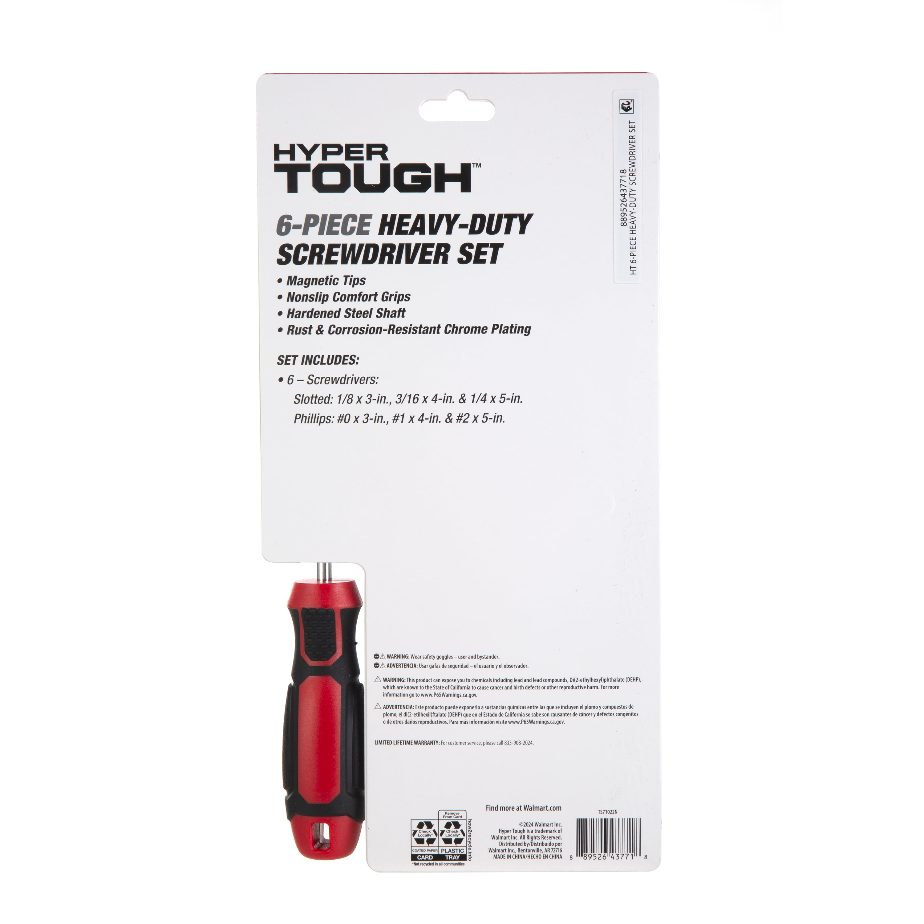 Hyper Tough 6 pc Screwdriver Set