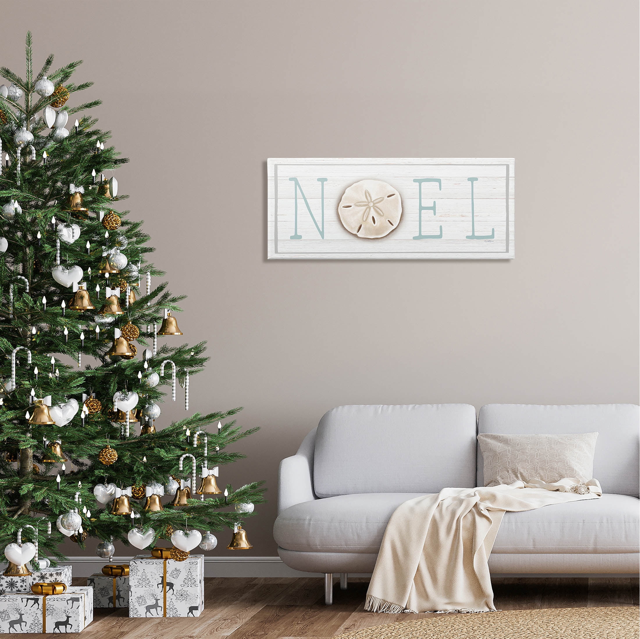 Stupell Industries Noel Holiday Sand Dollar Sign Graphic Art Gallery Wrapped Canvas Print Wall Art, Design by Elizabeth Tyndall