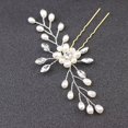 thumbnail image 4 of Accesorios para la cabeza de novia hechos a mano con perlas y diamantes de imitación, flores de seda, horquilla para el pelo para novia, corona de boda blanca, joyería, 4 of 5