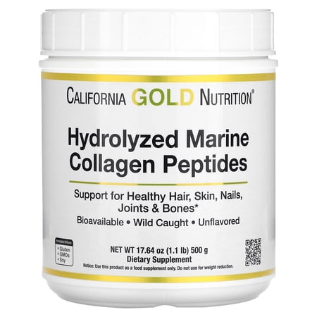 Collagen Peptides Powder with Hyaluronic Acid  Support for Healthy Hair  Skin  Nails  Joints and Bones  Non-GMO  Gluten and Dairy Free  Unflavored  17.64 oz (500 g)