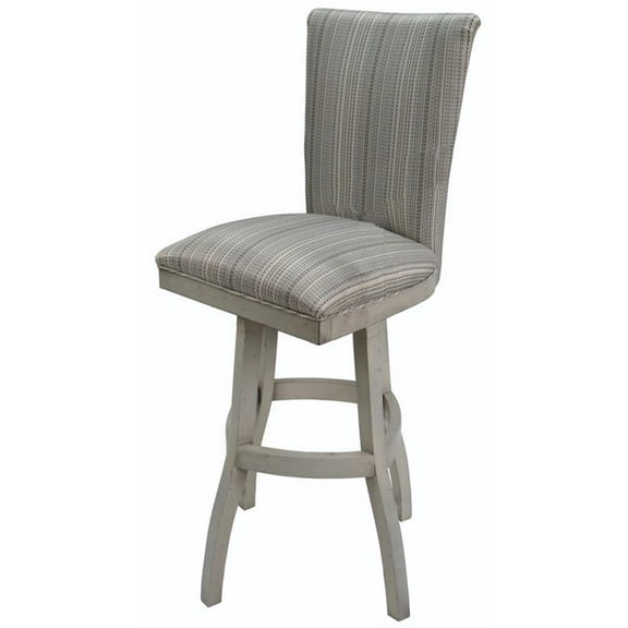 Tobias Designs 34" Swivel Wood Extra Tall Bar Stool without Arms in Natural Fun