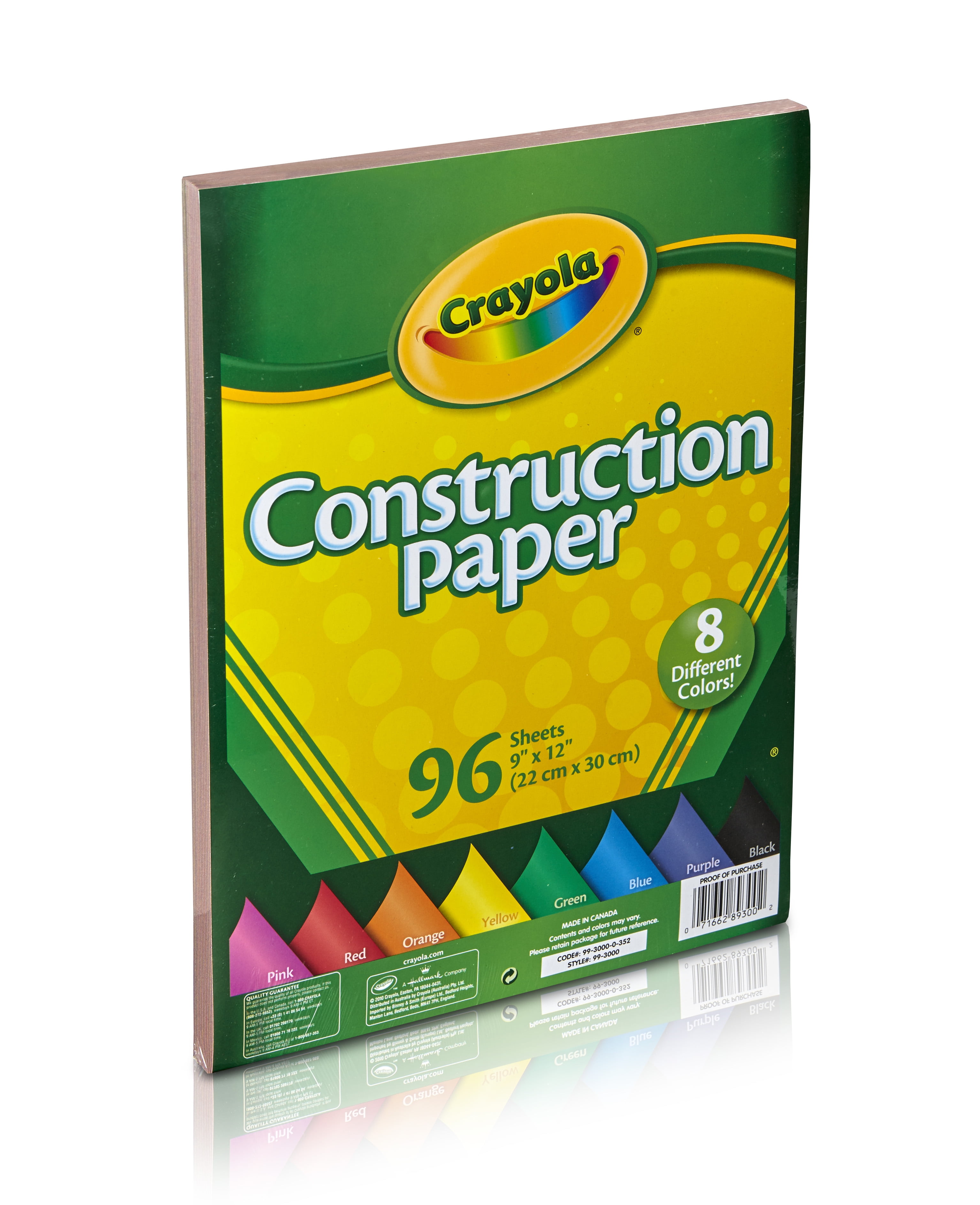 Crayola Construction Paper 9 x 12, 8 Classic Colors (96 Sheets) - Home