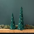 thumbnail image 2 of Melrose Beaded Leaf Pine Christmas Tree Tabletop Decor - 25.5" - Green - Set of 2, 2 of 3