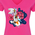 thumbnail image 4 of Inktastic Japanese Koi Fish Pond with Stars Women's V-Neck T-Shirt, 4 of 5