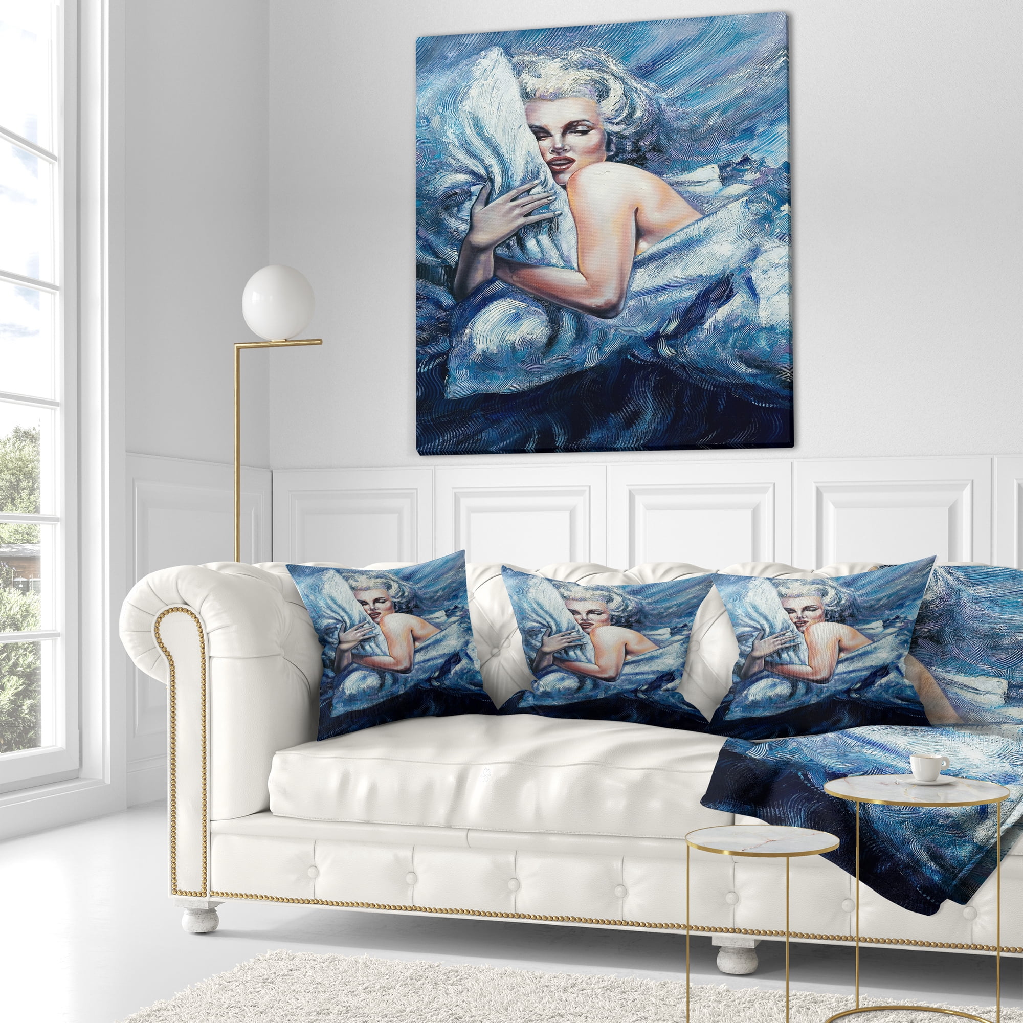 Designart The Wood River on a Decline - Abstract Throw Pillow - 16x16