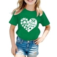 thumbnail image 2 of St. Patrick's Day Shirts for Kids' ，Cute Casual Short Sleeve Tee with Letter Print, Soft Everyday Top for Children's Outfit（Green,100), 2 of 4