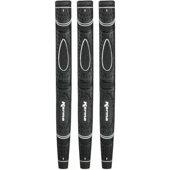 3 Pack Karma Black Dual Touch Midsize Putter Grip