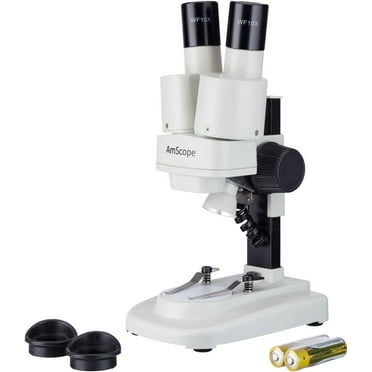 AmScope 10X-20X Kids Battery Powered Binocular Stereo Dissecting Microscope with LED Light