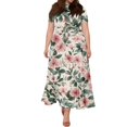 thumbnail image 7 of LWavelet Women's Plus Size Ditsy Floral Maxi Dress Short Sleeve Tie Waist Casual Cute Dress with Pockets Blue 3XL, 7 of 7