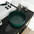 thumbnail image 2 of 15.7'' Round Vessel Sink, Bathroom Vessel Sinks, Bathroom Sinks Above Counter Porcelain Ceramic Vessel Vanity Sink Art Basin, Counter top Sink, Dark Green, 2 of 7