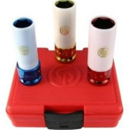 

Chicago Pneumatic 3 Piece 0.25 Inch Drive Metric Thin Wall Wheel And Nut Protector Impact Socket Sett