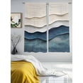 thumbnail image 2 of Navy Blue Ombre Sheer Curtains 72 Inch Length 2 Panels Set, Modern Wave Abstract Art Voile Window Treatment Rod Pocket Curtains Sheers Drapes for Bedroom/Living Room/Kitchen 52"x72"x2, 2 of 7