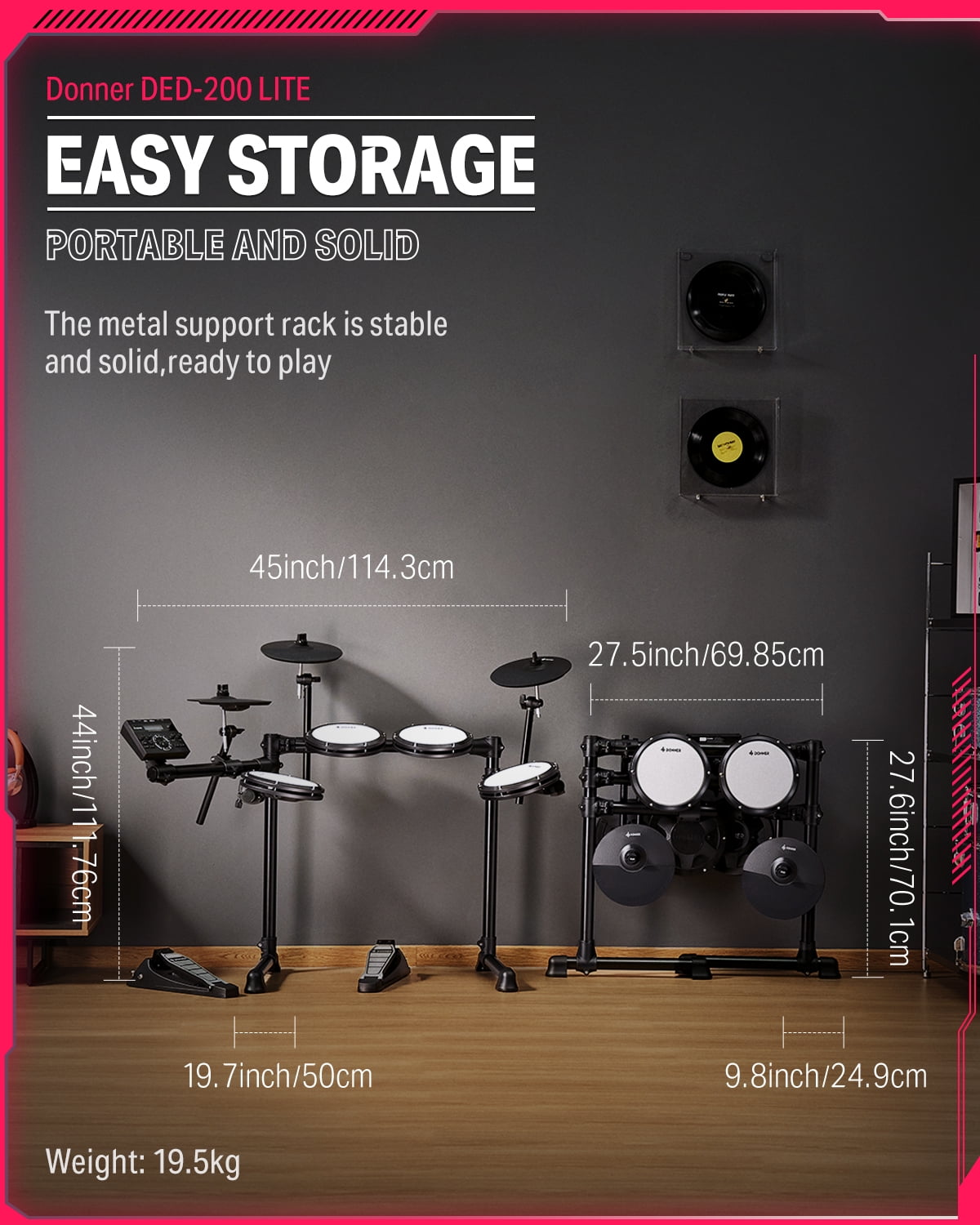 Donner Adults Electric Drum Set 31 Kits and 450+ Sounds, Throne, Headphones, Sticks, USB MIDI, DED-200 New Lite