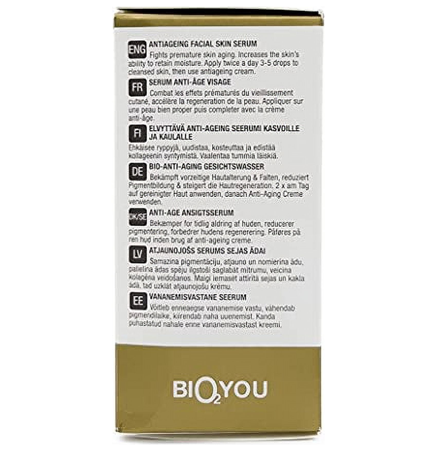 Bio2You, Natural Anti-Ageing Face Serum, Moisturises and Rejuvenates Skin, with Vitamin B and C, 15ml
