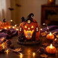 thumbnail image 6 of Halloween Acrylic Ghost Pumpkin 2D Ornament, Multicolor Acrylic Pumpkin House Tabletop Decor with Glowing Window Details for Fall and Halloween Home Display, 6 of 6