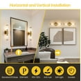 thumbnail image 5 of KAISITE Brass Wall Sconce Modern Unique Design 2-Light E12 Gold Wall Sconce with Clear Glass Shade, 5 of 9