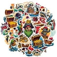 thumbnail image 2 of 35pcs-50pcs PVC Pirate Stickers Funny Pirate Ship Stickers Treasure Skull Sticker Pack for Luggage Laptop Suitcase, 2 of 9