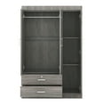 thumbnail image 6 of Wardrobe Closet, 68.2" Tall Storage Cabinet with Mirror Door, Drawers and Hanging Rod, Bedroom Armoire Clothes Organizer, Gray, 6 of 8