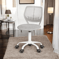 thumbnail image 4 of Homy Casa Kids Desk Chair, Adjustable Armless Swivel Study Chair with Wheels, Light Gray, 4 of 10