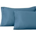 thumbnail image 2 of Superior 1000 Thread Count Egyptian Cotton Pillowcases Soft Breathable Set of 2, Medium Blue, King, 2 of 5
