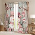 thumbnail image 2 of Homewish Christmas Snowman Black Out Curtains,Rustic Flower Floral Curtains Pack of 2 (42x63 Each),Pink Brown Bedroom Curtains For Girl Boys,Super Cozy Room Decor, 2 of 6