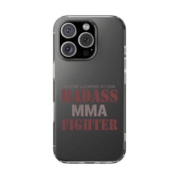 Clear Hybrid Shockproof Case for Apple iPhone 16 PRO - Badass MMA Fighter Design