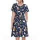 thumbnail image 1 of Easygdp Animals And Wildflowers para Vestido Transpirable de Mujer, Vestido Suelto de Manga Corta con Pliegues y Bolsillos para el Verano, 1 of 5