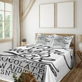 thumbnail image 2 of Ambesonne Black and White Fitted & Top Sheet Set with Shams, Word, White Black, 2 of 5