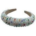 thumbnail image 2 of Sonducket Diademas con cuentas de cristal, tocado bohemio, accesorios flexibles para el cabello, diademas, tocados para mujer, boda Accesorio para el cabello Blanco colorido, 2 of 6