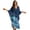 Blue - Waves, variant on Cloud Print Kaftan Dresses for Women Ink Wash Painting Printed V-Neck Women's Swimwear Cover Ups Batwing Sleeve Beach Cover up Lightweight Long Coverups Caftan Dress