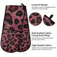 thumbnail image 2 of Yayeee Double Oven Mitt Kitchen Heat Resistant Baking 35" x7" Quilted Glove, Deep Red Leopard Pattern, 2 of 6