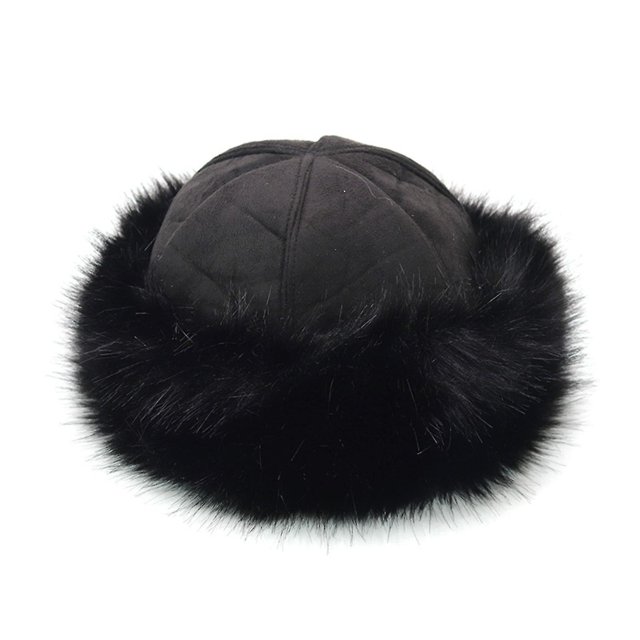 Hombres mongoles Mujeres Invierno Faux Fur Suede Fluffy Beanie Warm Thick Hat Snow Cap