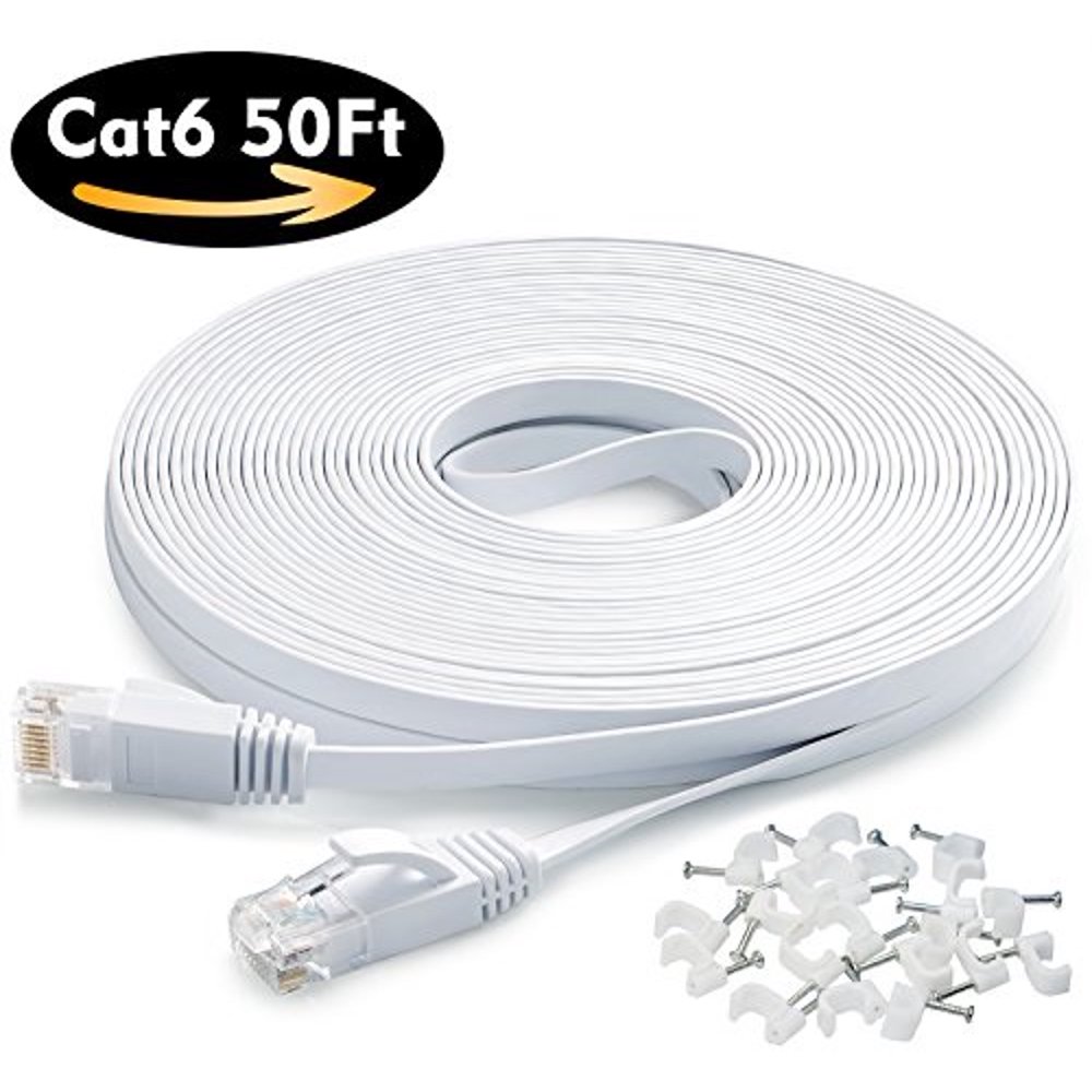 50 ft Cable Cat6 Network Cable for PS4/Xbox,Flat Cord