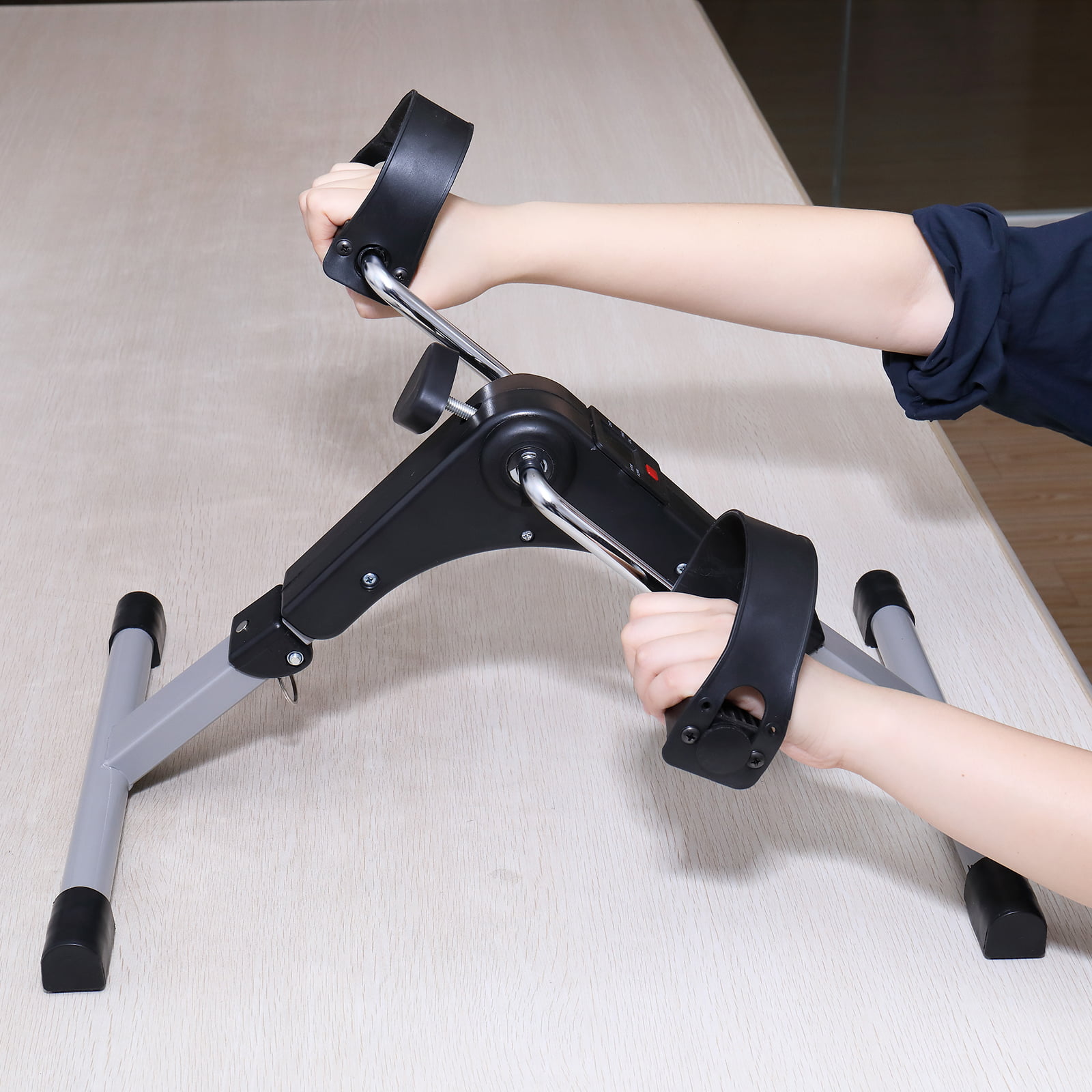 JZJ Folding Stationary Exercise Bike Under Desk for Arm Leg Foot Pedal Exerciser 