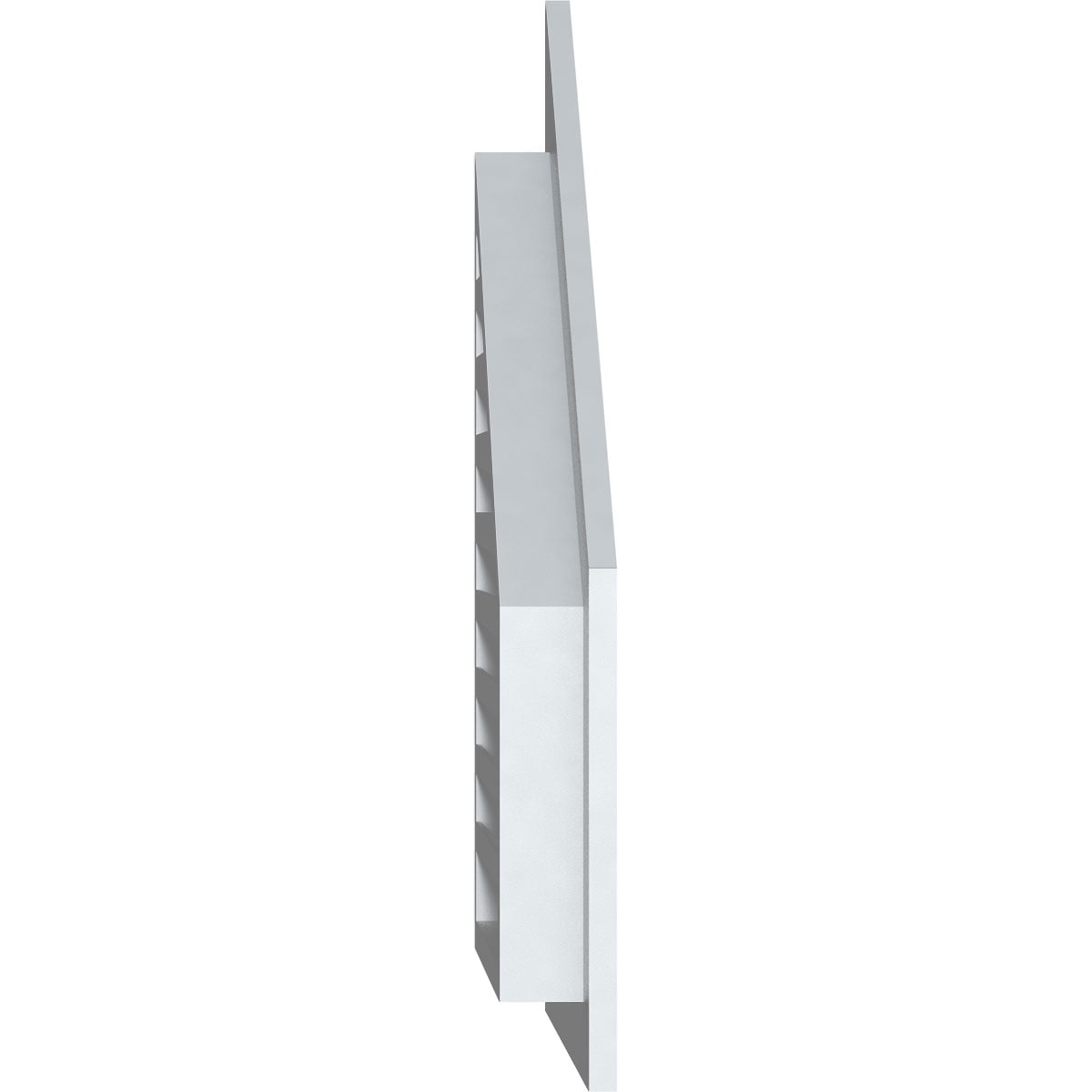 Ekena Millwork 20"W x 26"H Half Peaked Top Left (25"W x 32 1/8"H Frame Size) 7/12 Pitch: Functional, PVC Gable Vent w/ 1" x 4" Flat Trim Frame
