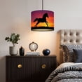 thumbnail image 5 of Linen Drum Lampshades Horse Silhouette Running Vibrant Sunset Dramatic Orange 13"x13"x10" Light Shade for Table Lamps Floor Lamp Shades Lampshade Replacement Assembly Required, 5 of 8