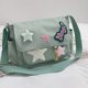 thumbnail image 3 of Bolso Mensajero Lindo para Mujer Lienzo Con Apliques Letras Y Estrellas para Adolescentes Y Estudiantes (verde), 3 of 9