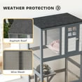 thumbnail image 4 of PawHut 74" Wooden Outdoor Cat House Catio Outdoor Cat Enclosure, Light Gray, 4 of 9