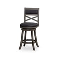 thumbnail image 3 of Newboti Furniture 30" Bar Height X-Back Swivel Stool, Weathered Gray Finish Grey, Charcoal Fabric Seat 18067, 3 of 9