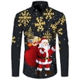 thumbnail image 4 of Camisa hawaiana con tema navideño de Papá Noel para hombre, Tops informales Vintage, ropa de manga larga con estampado de flores en 3d, vacaciones Y2k, 4 of 4